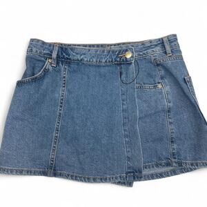 Zara blue denim mini skirt